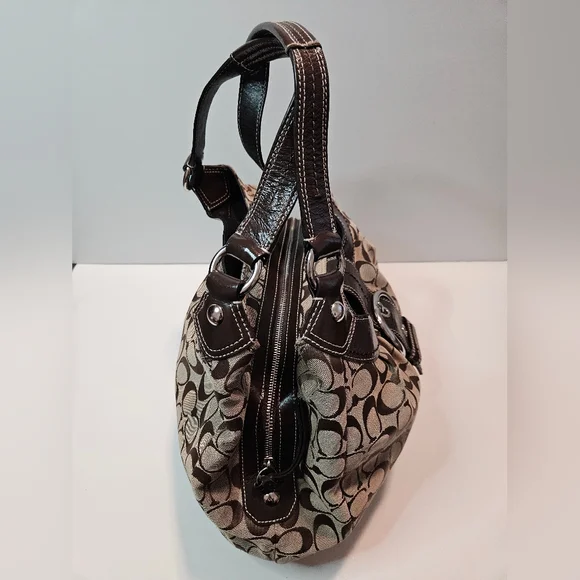 Vintage Coach Signature Soho Shoulder Hobo Bag Brown/Khaki Purse F15083 - Picture 6 of 16